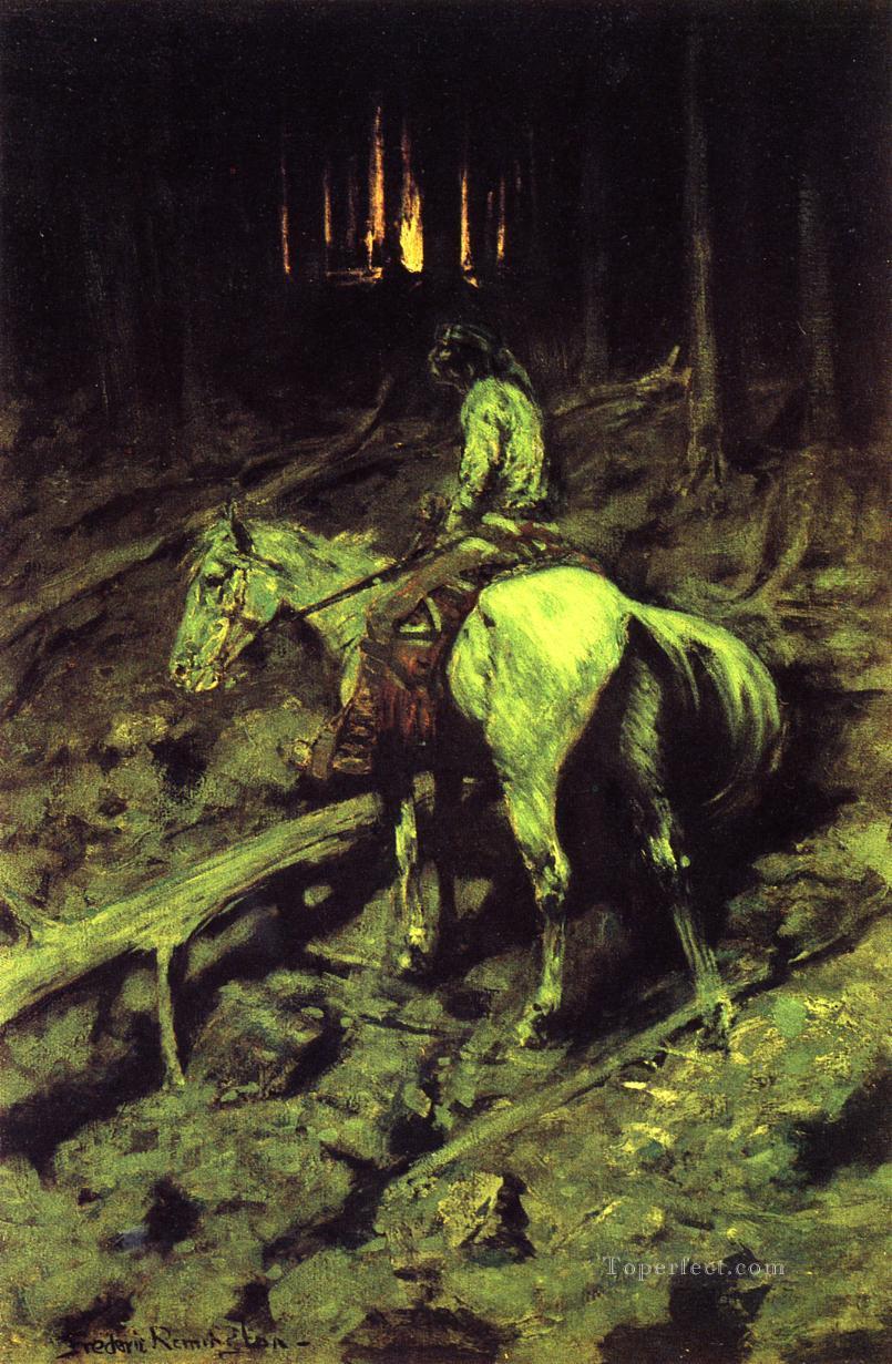 Apache Fire Signal Old American West Frederic Remington Oil Paintings